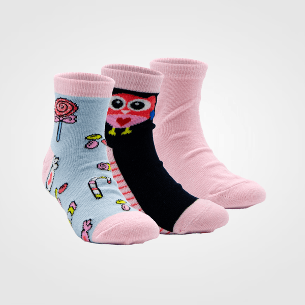 KIT 3 PARES DE MEIA JUVENIL HOAHI ESTAMPADO