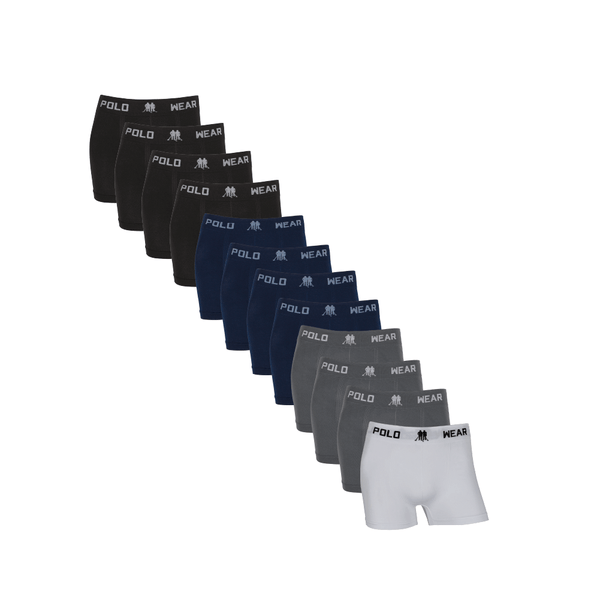 KIT 12 CUECAS BOXER POLO WEAR BASIC MICROFIBRA INFANTIL