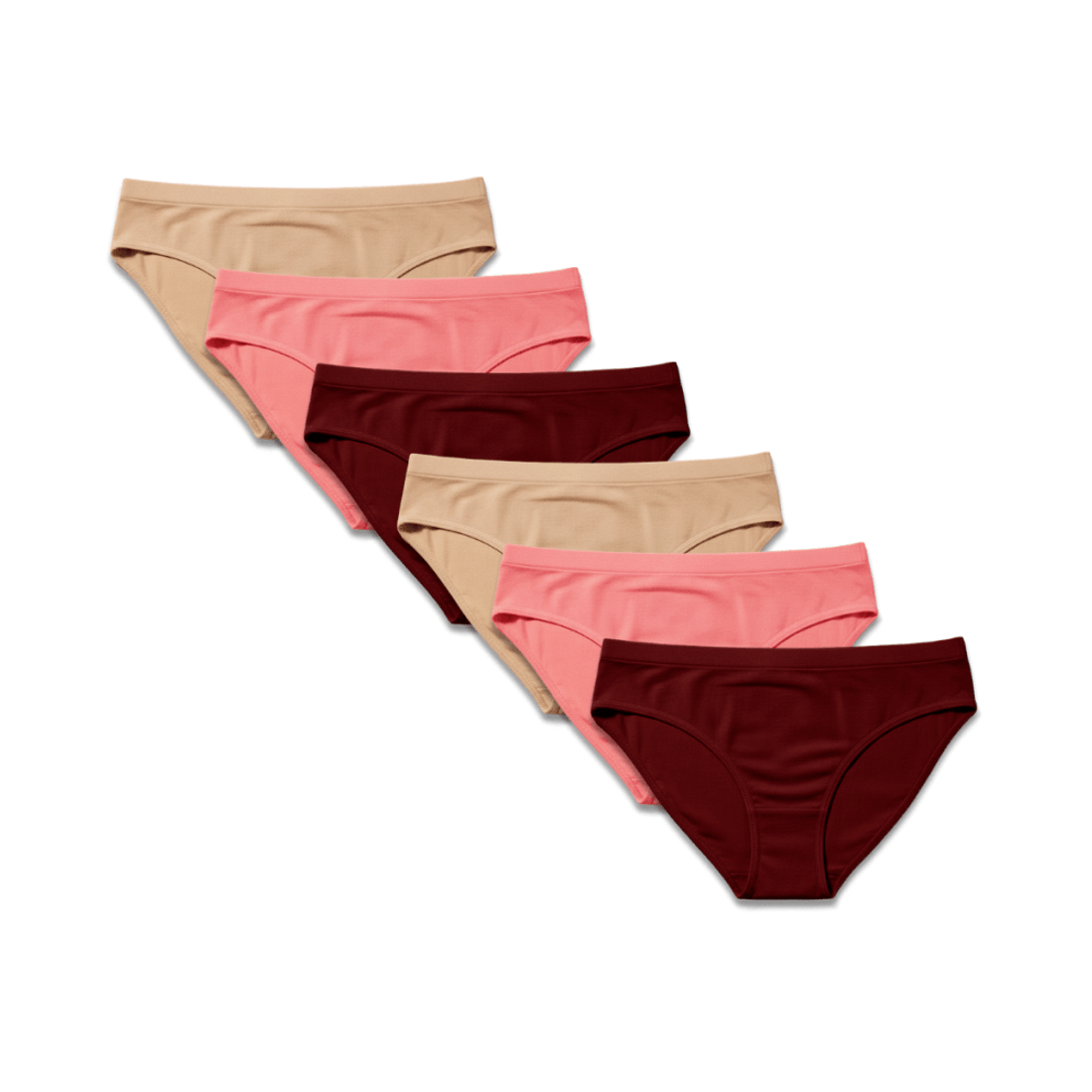 Kit 6 Calcinhas Cós Alto Poliamida Premium Hoahi